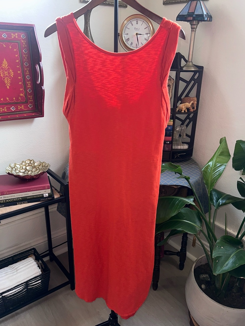 Free People Beach Vibrant Coral Midi Dress